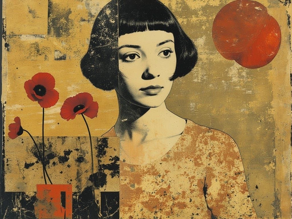 Geisha Portrait in Klimt-Inspired Golden Style