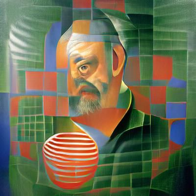 Op Art Portrait With Geometric Shapes