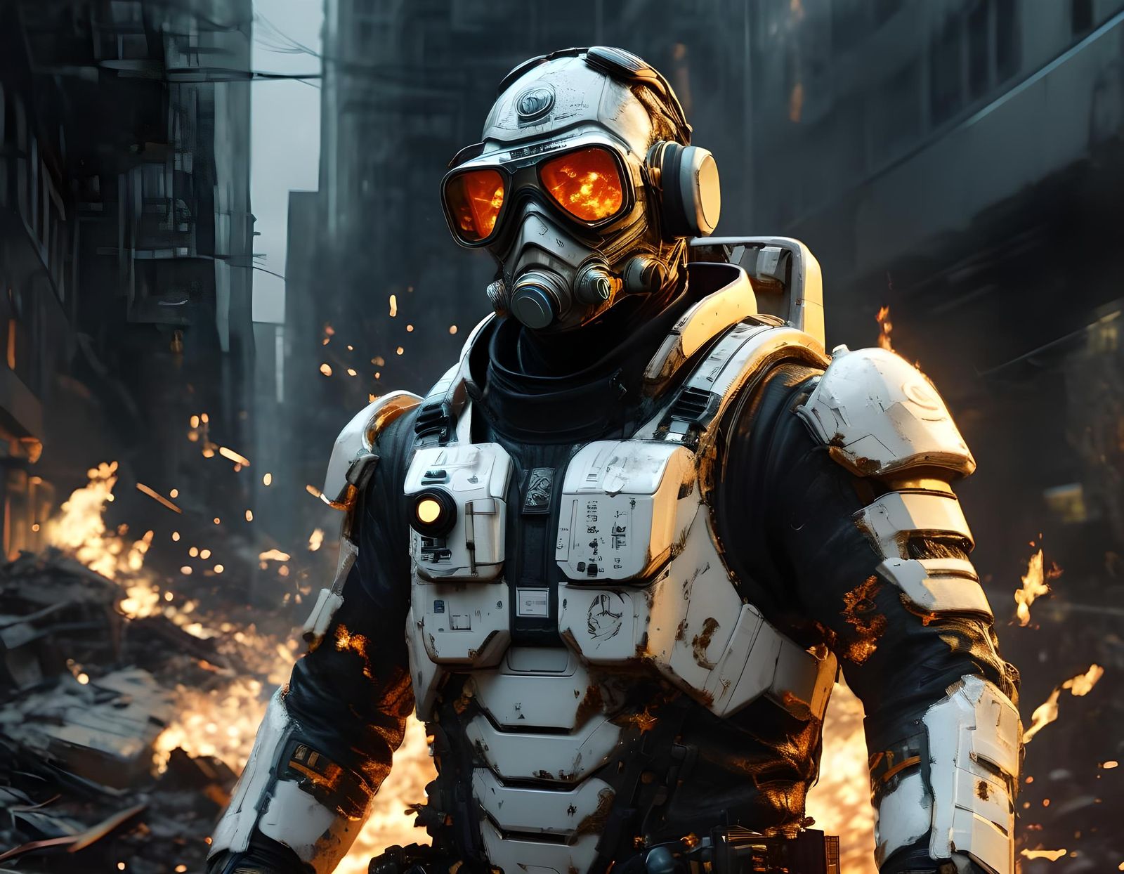 Firebug Supervillain in Hyperdetailed Matte Painting