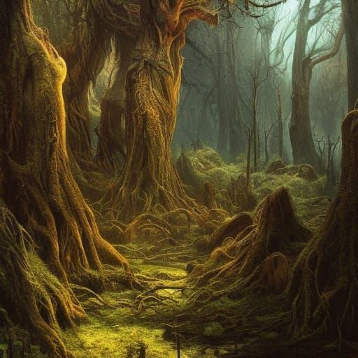 Skull Tree Forest: Dark Fantasy Concept Art