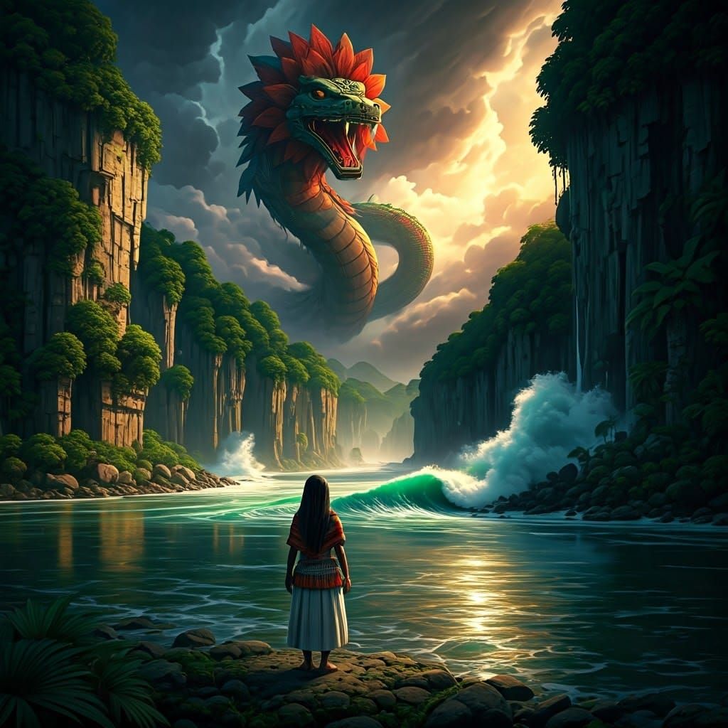 Quetzalcoatl stirring up the storm