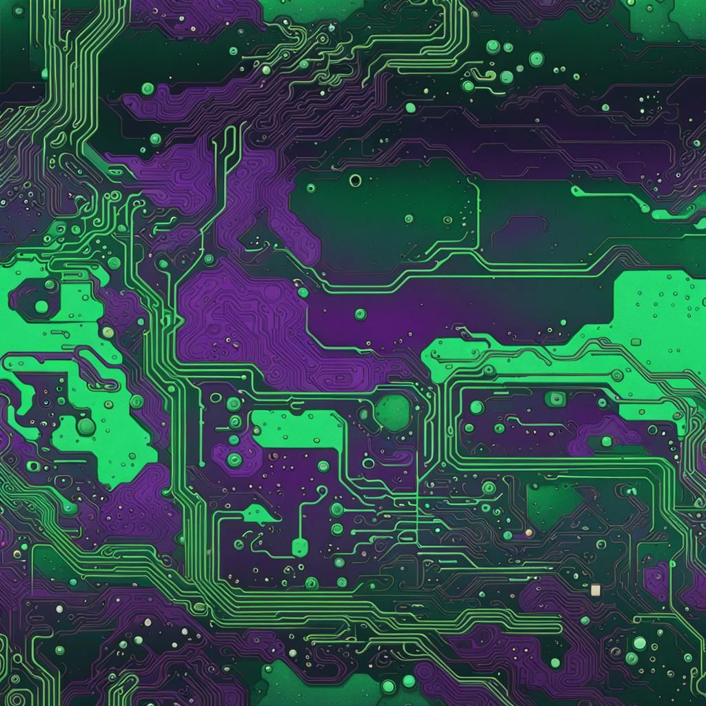 Toxic Circuitry Sea: A Surreal AI Creation