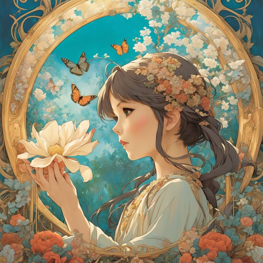 Whispers of Innocence in a Vibrant Garden