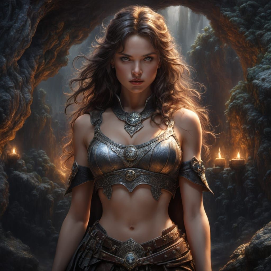 Sword in the Stone in Enchanted Cave, Photorealistic 3D Art