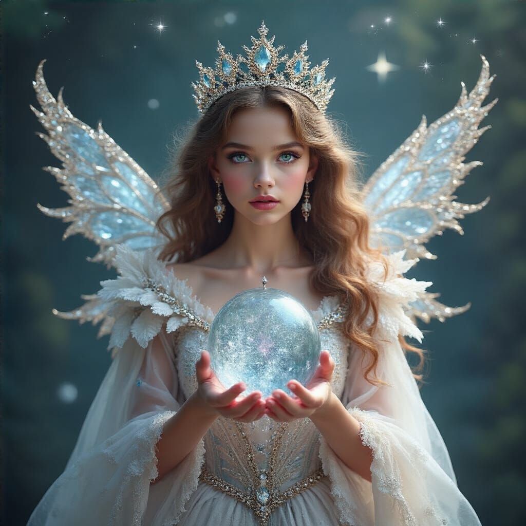 Celestial Princess with Diamond Crown and Crystal Fox