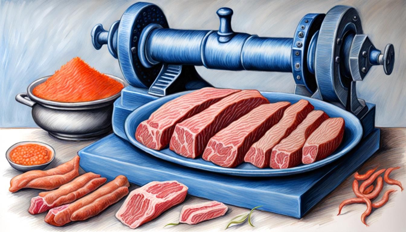 Vicious Man-Eating Meat Grinder in Oil Pastel