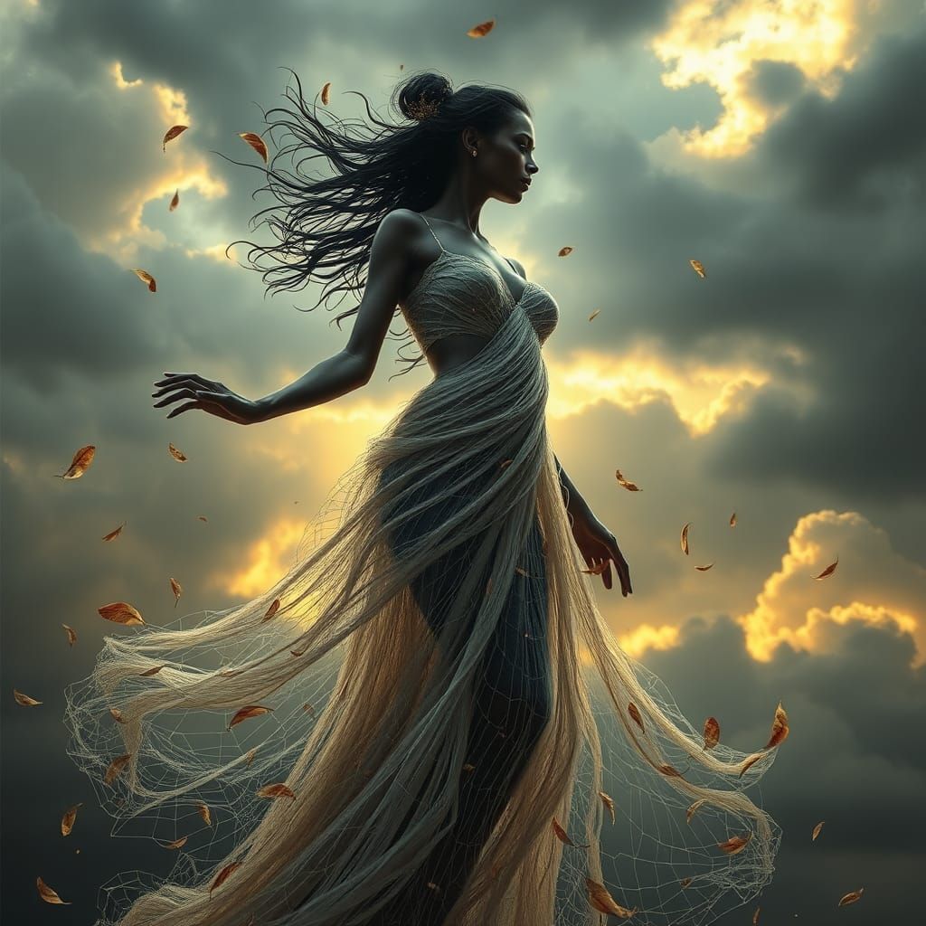 Ethereal Goddess of Wind in Mystical Style