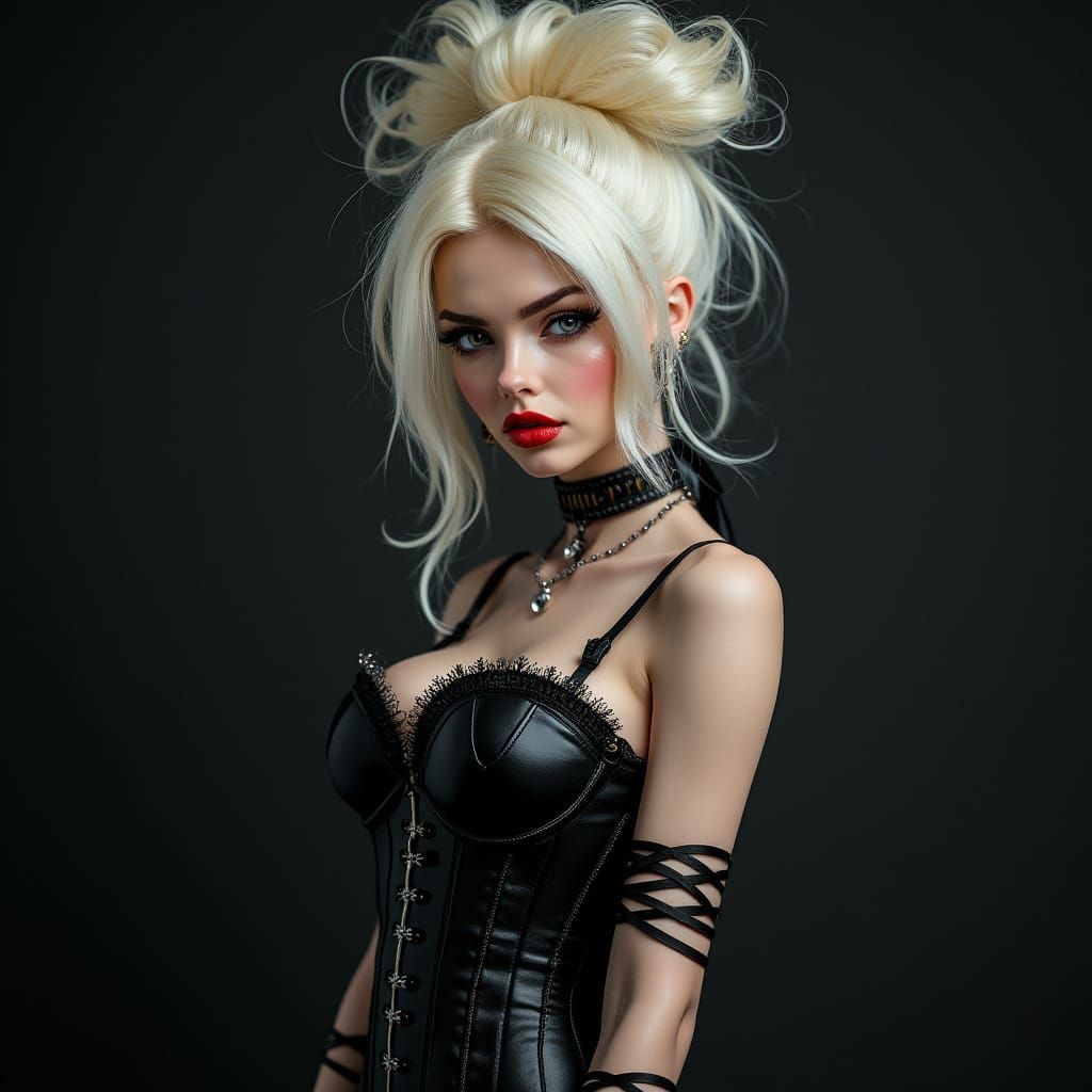 Gothic Barbie Supermodel in High-Fashion Editorial