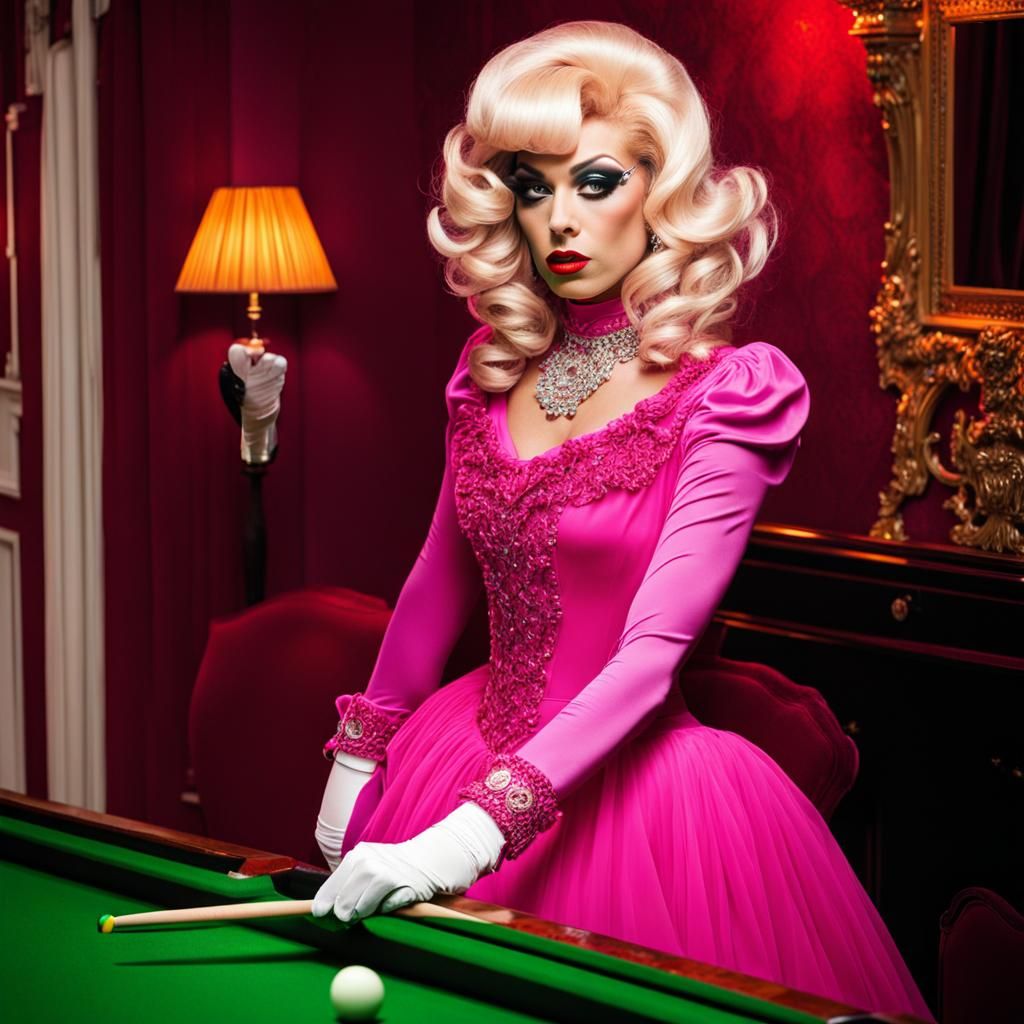 Drag Queens Play Snooker in Chiffon Wonderland