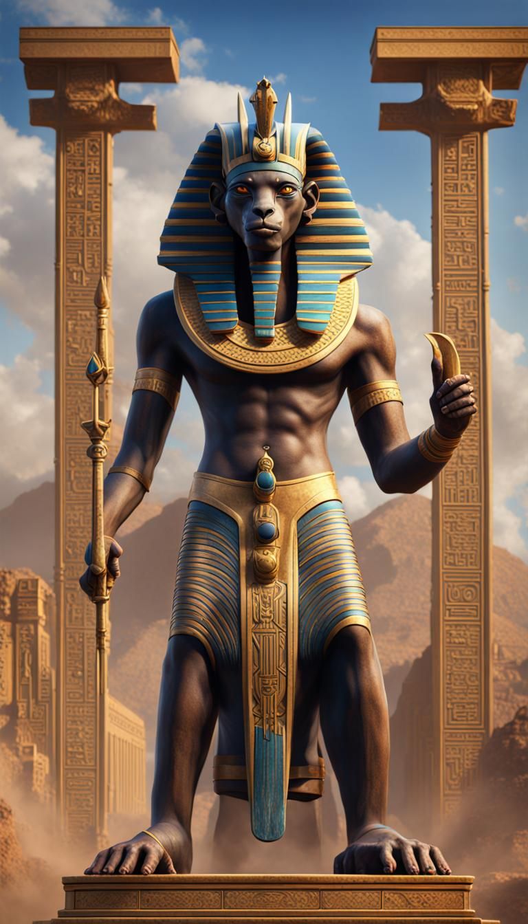 Egyptian God Taweret in Detailed Matte Painting