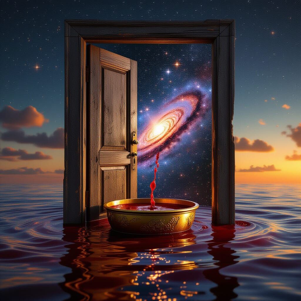 Galaxy Of Stars Spilling From A Locked Door