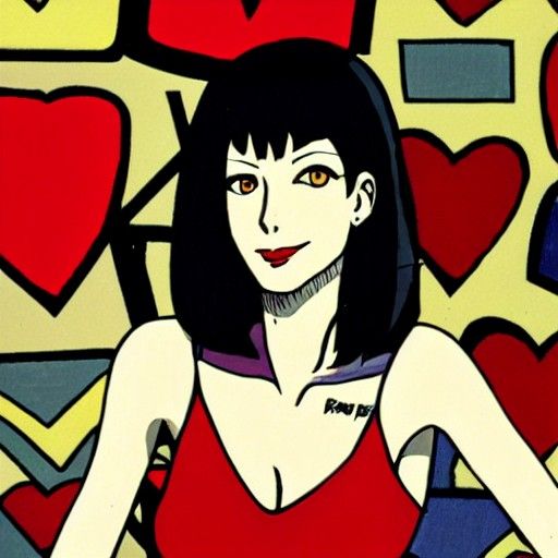 Faye Valentine Portrait in Cowboy Bebop Style