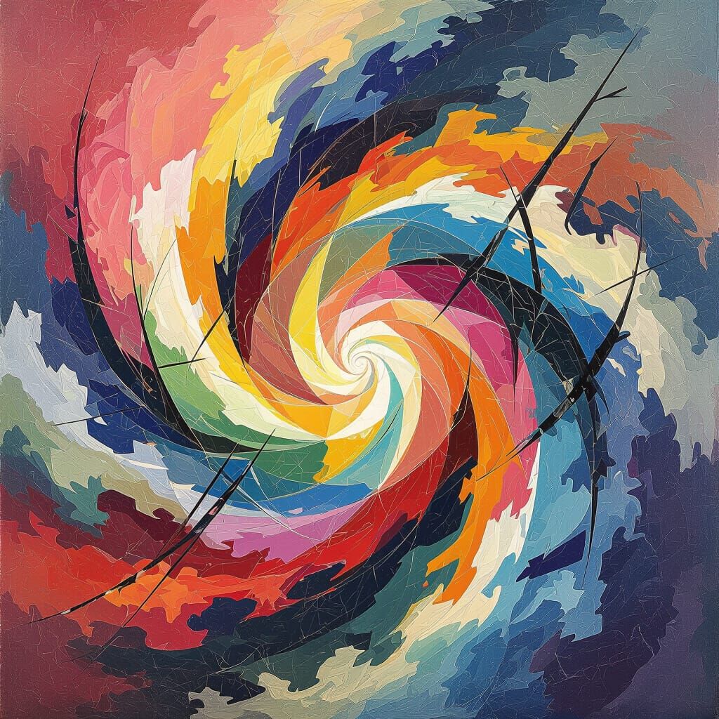 Abstract Digital Painting of Chaotic Energy