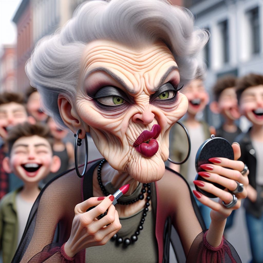 Caricatured Elderly Lady Animated in 3D