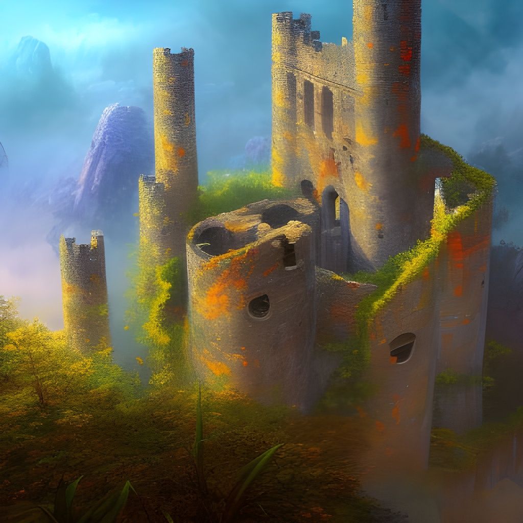 Ethereal Castle Ruins Fantasy Concept Art