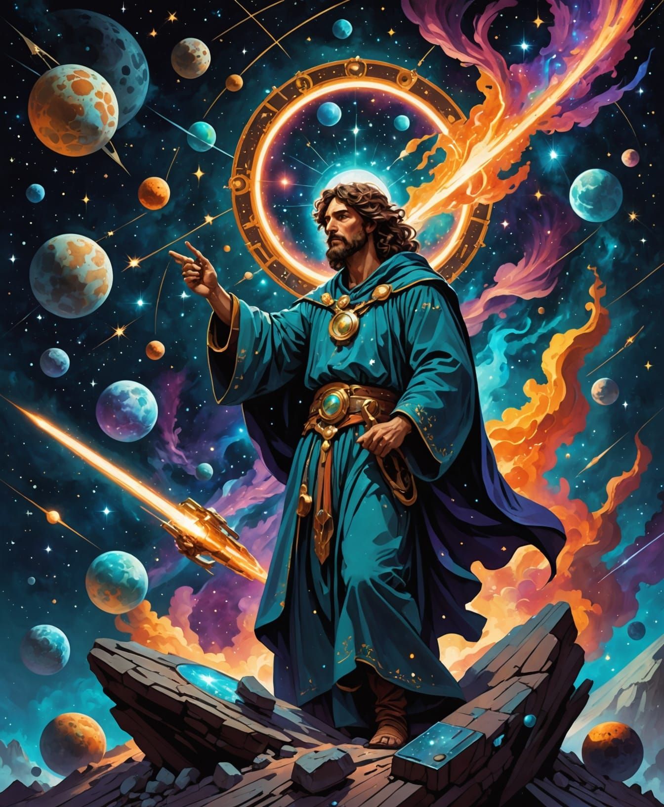 Celestial Sculptor Crafting Constellations in Nebula Studio