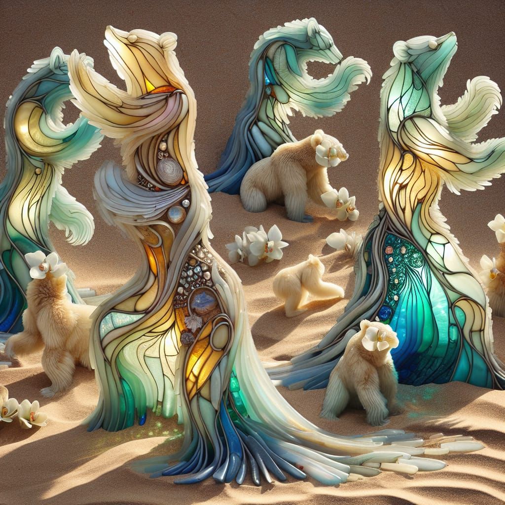 Ethereal Bear-Orchid Hybrids Dancing in Sea Glass Couture