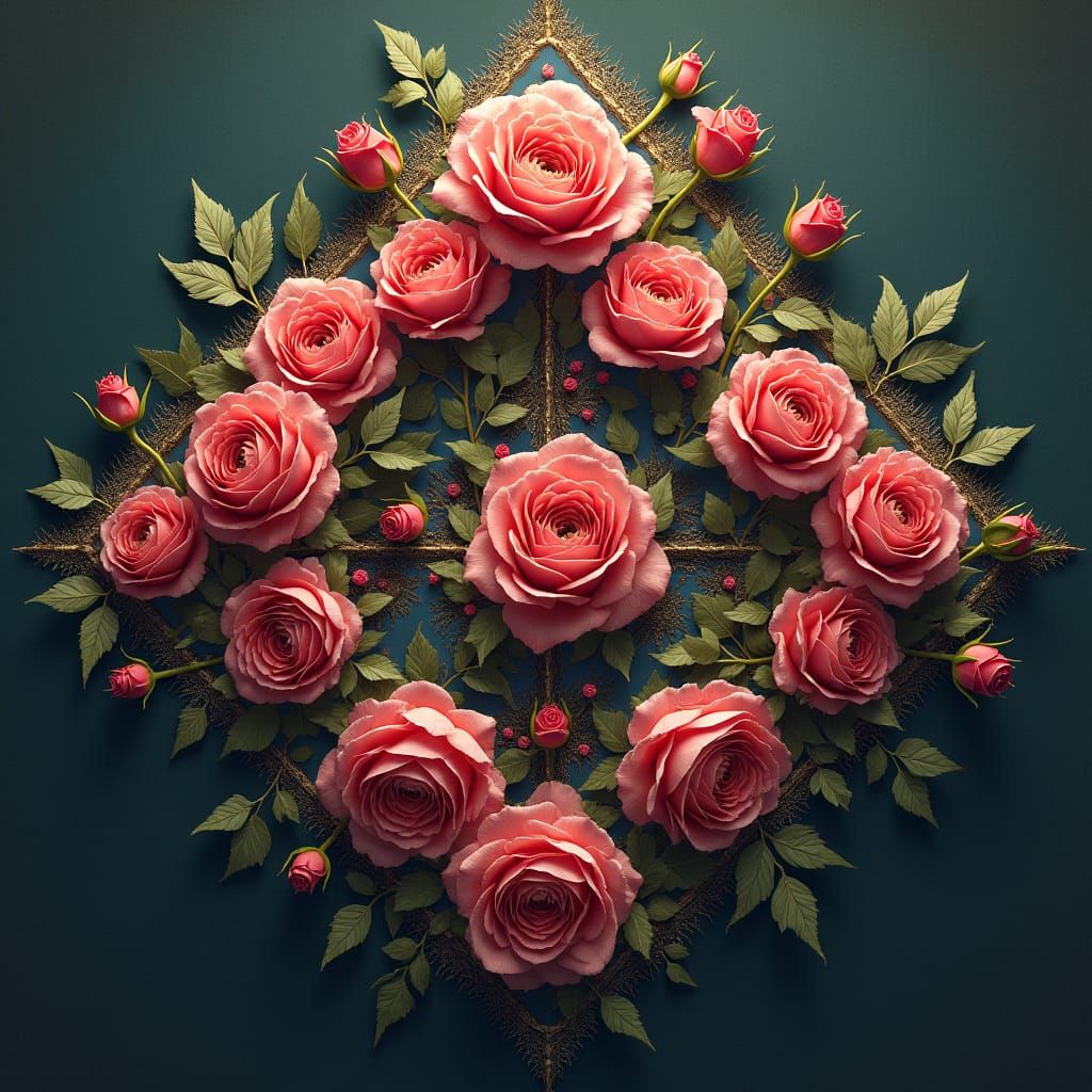 Viny Roses in Diamond: Fantasy Concept Art