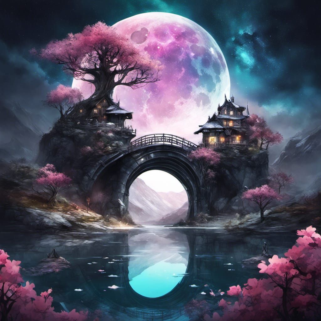 Fantasycore Houses in Yggdrasil Stone Bridge