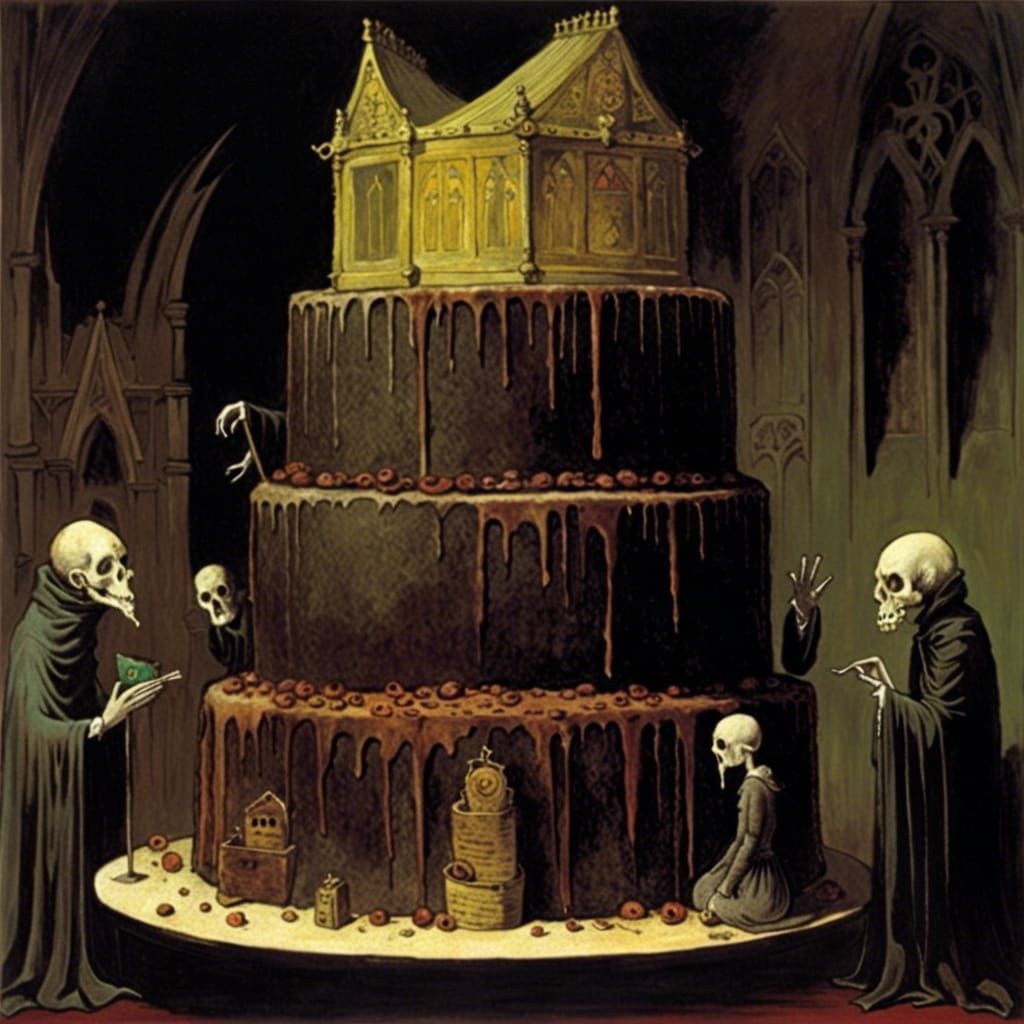 Macabre Gothic Cake Inspired by Victorian Art