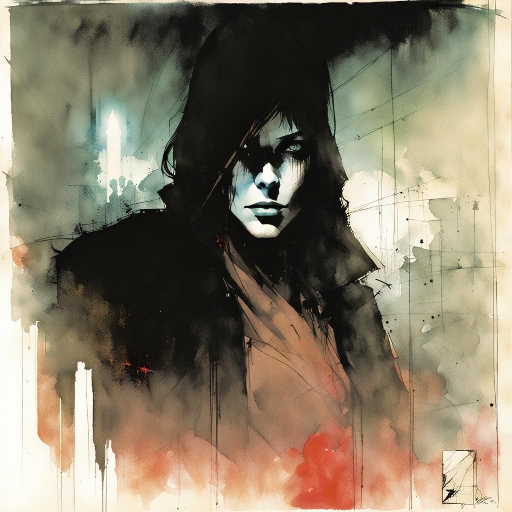 Grimdark Fantasy Art in Graphic Novel Style