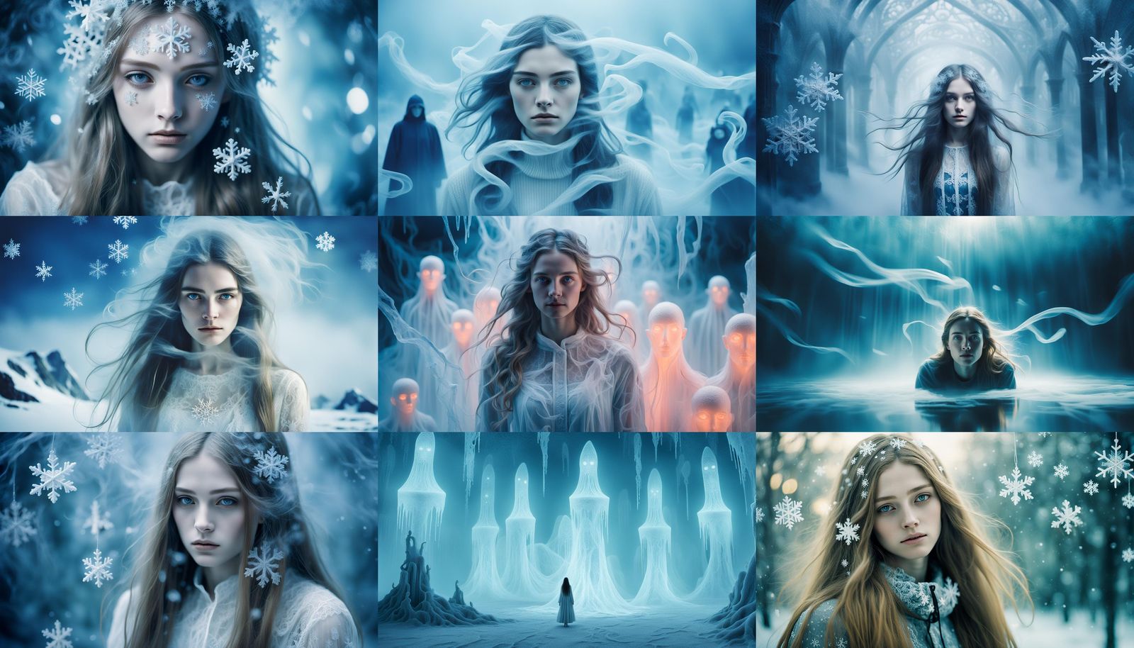 Stroboscopic Portrait of Early 00s Girl with Ethereal Elemen...