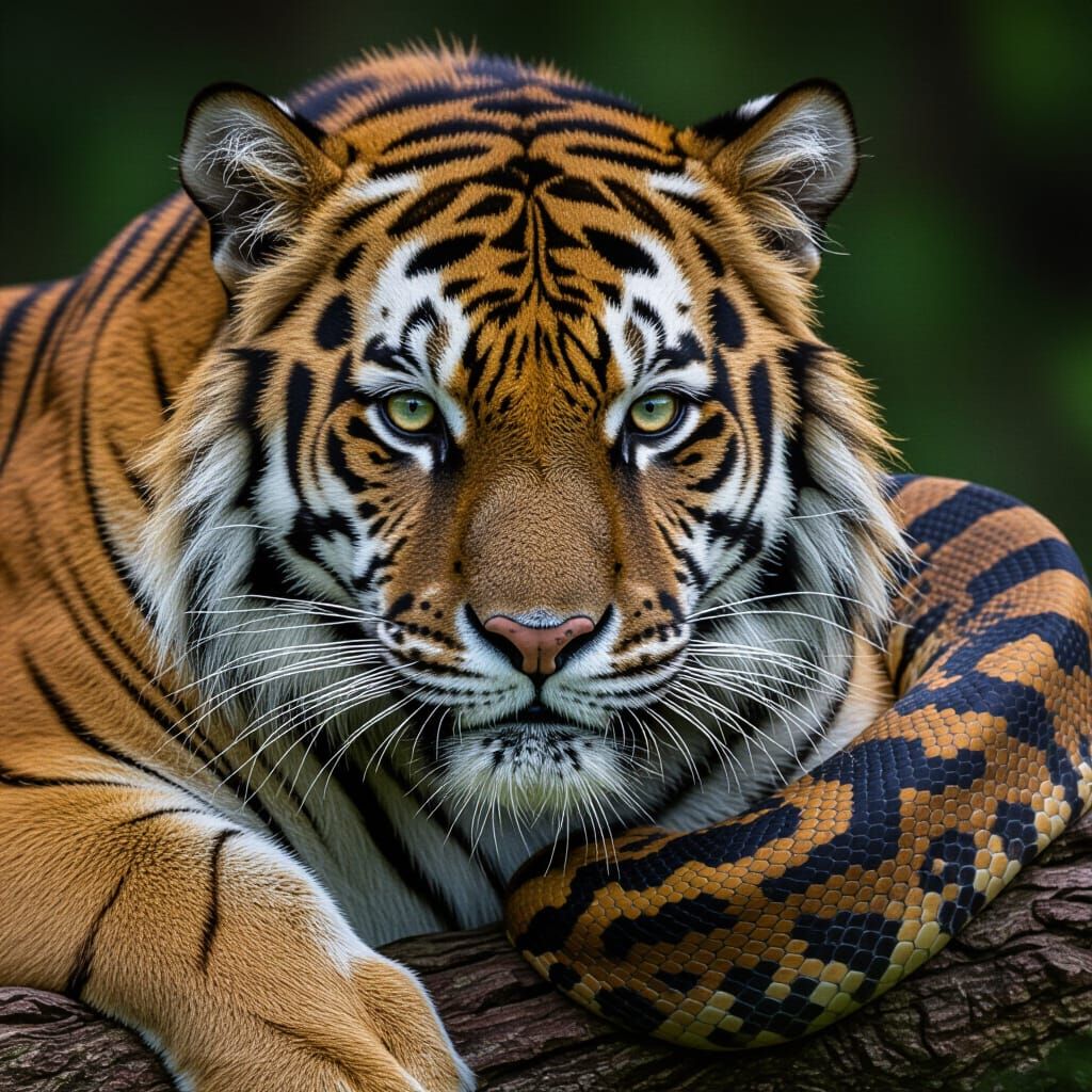 Tiger-Snake Hybrid: A Fantastical Animal