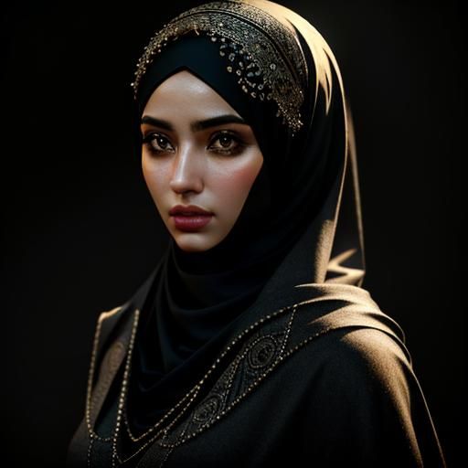 Girl in Hijab: Hyperrealistic HDR Portrait