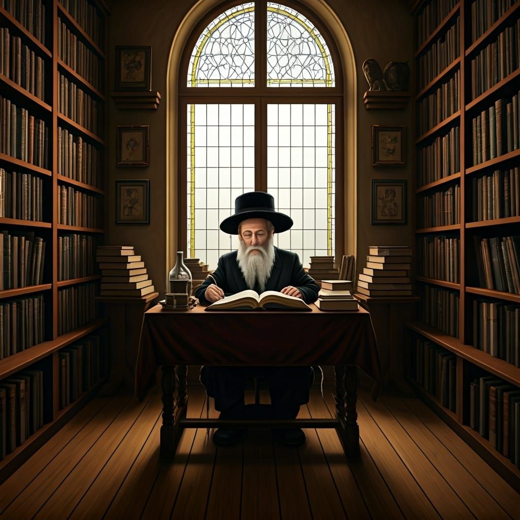 Jewish Scholar Studying, Vermeer Style