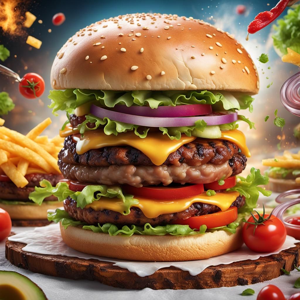Irresistible AI Burger Advertisement: Mouth-Watering Temptat...