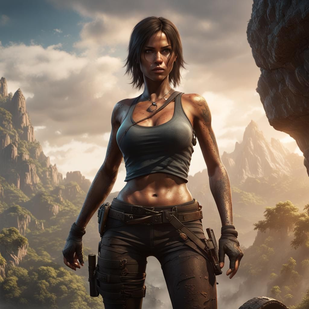 Tomb Raider Girl: Detailed Matte Painting