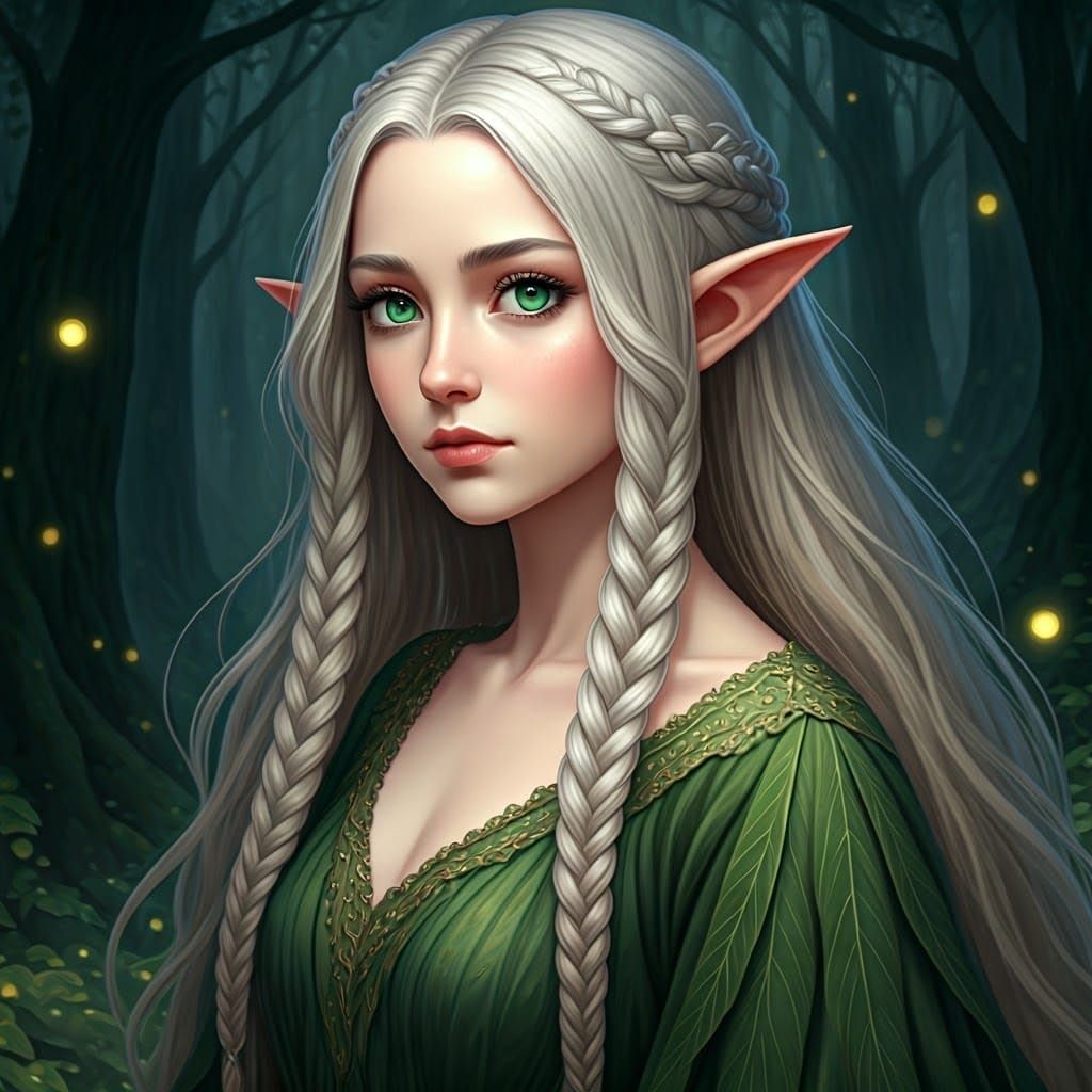Elven Girl in Mystical Forest
