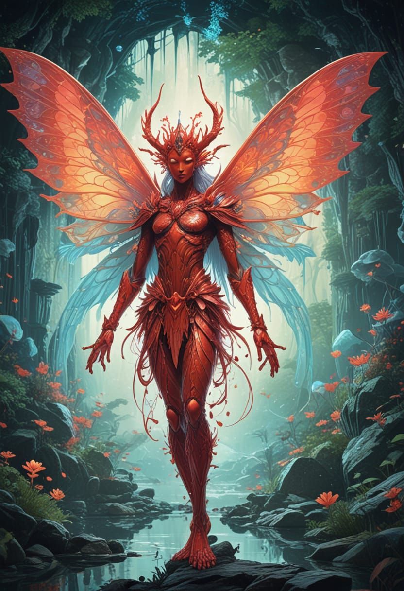 Manga Fairy King Dances in Psychedelic Grotto