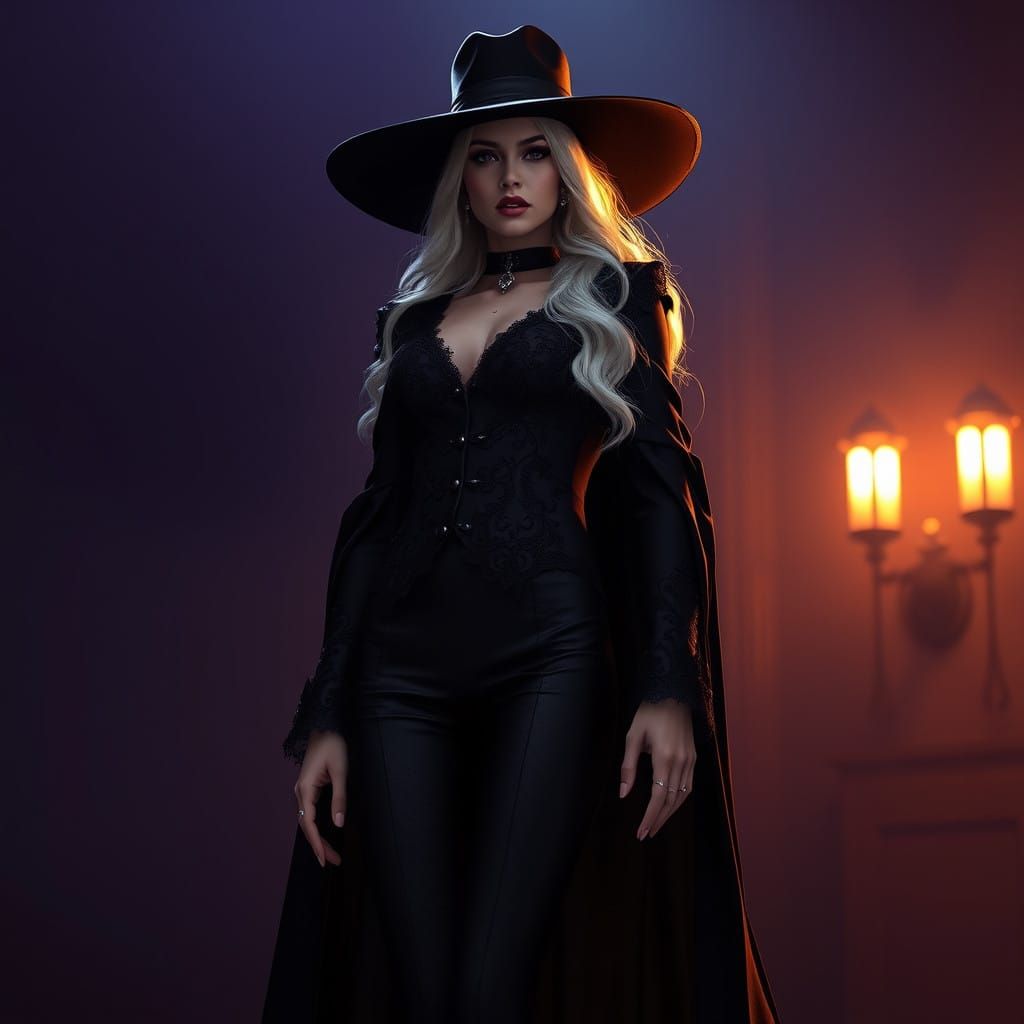 Elegant Black Mafia Boss in Dramatic Lighting