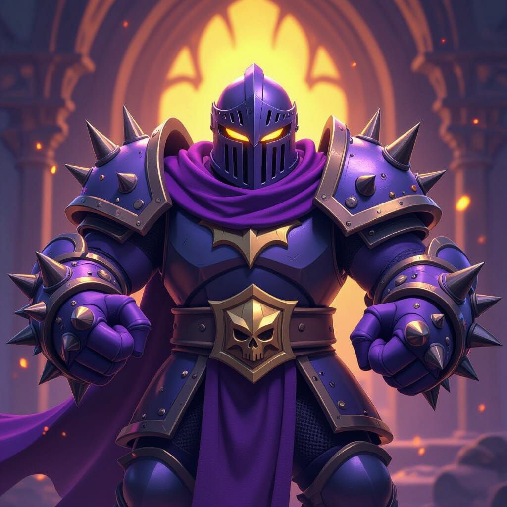 Dark Fantasy Mega Knight with Purple Aura