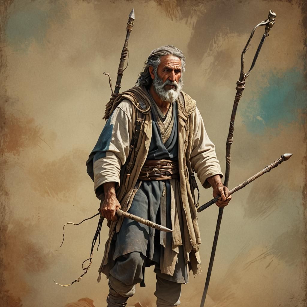 Hyperrealistic Shepherd's Rod and Staff Concept Art