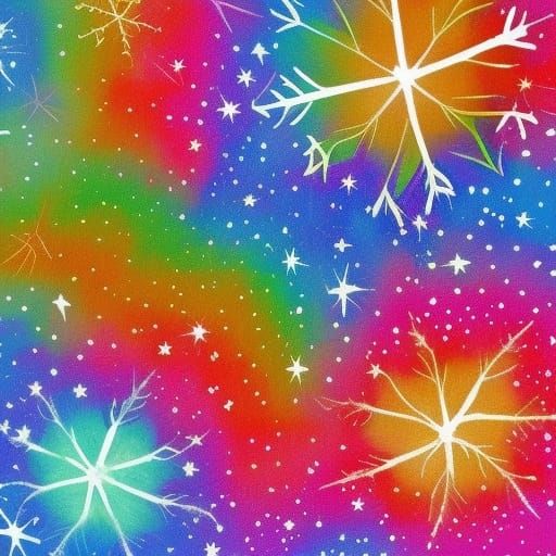 Rainbow Snowflakes in Divine Sunshine