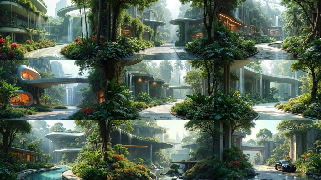 Futuristic Botanical Garden Oasis
