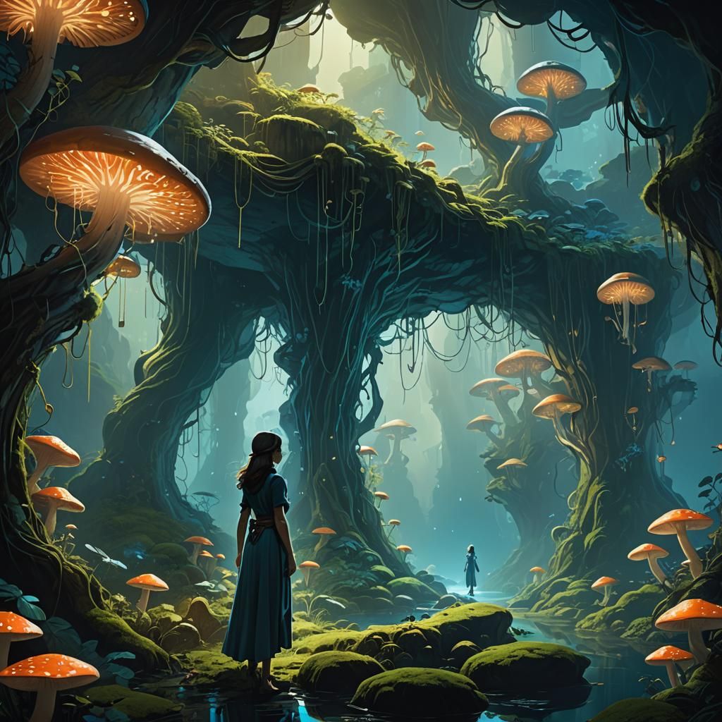 Enchanted Cave Maiden, Fantasy Concept Art