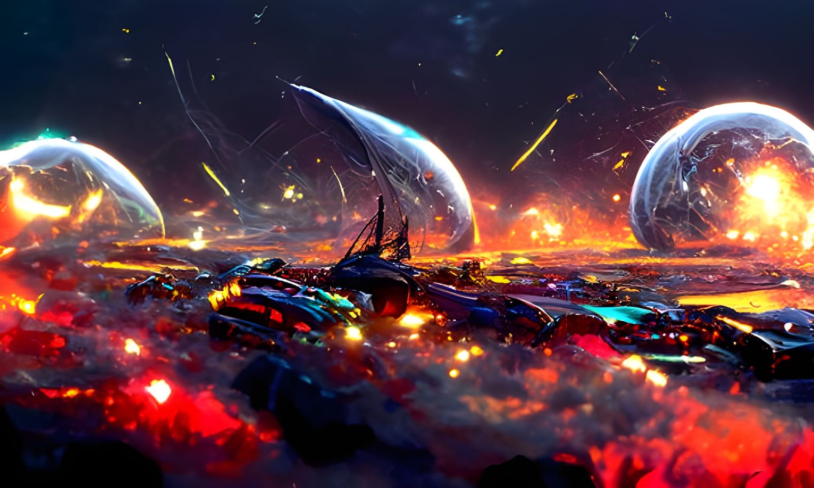 Starship Fleets Clash in Cosmic Battle
