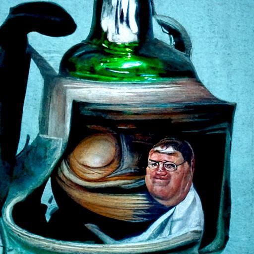 Peter Griffin Portrait in Oil Painting Style