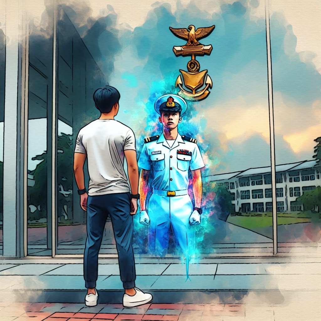 Inspirational Marine Recruitment Image with Watercolor Effec...