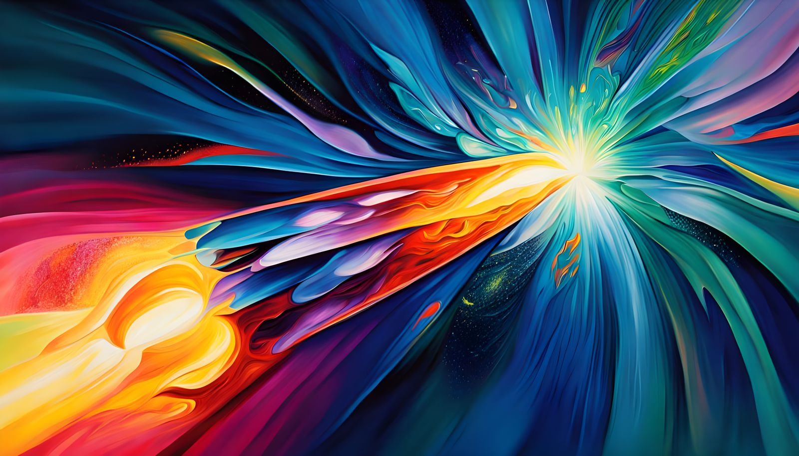 Vibrant Oil Painting of a Fiery Hot Glowing Metal Cylinder i...