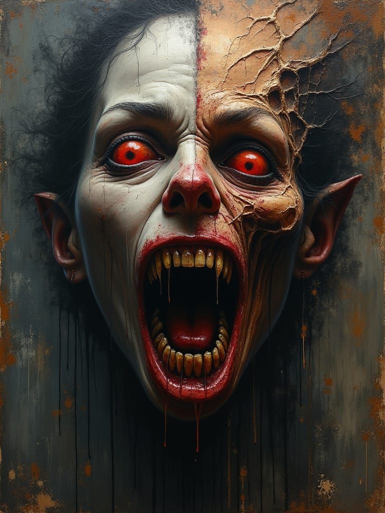 Distorted Demon Goddess with Twisted Features