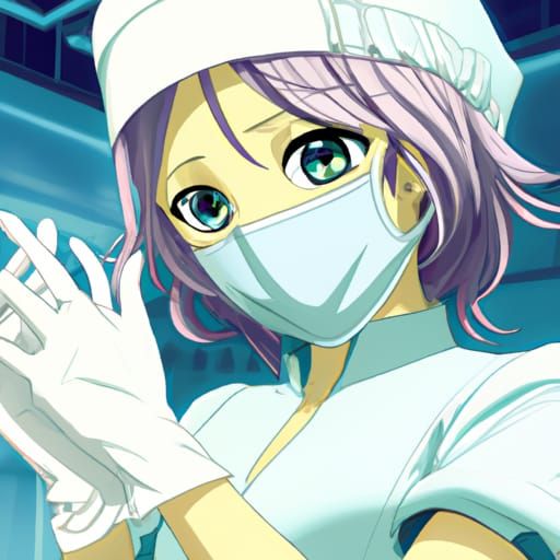 Surgical Nurse Illustration in Studio Ghibli Anime Style