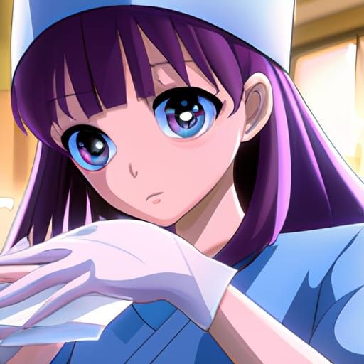 Surgical Nurse Illustration in Studio Ghibli Anime Style