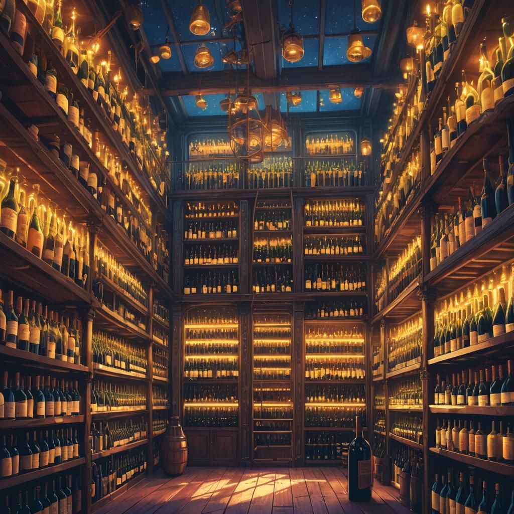 Ornate Wine Room in Fantasy Art Style
