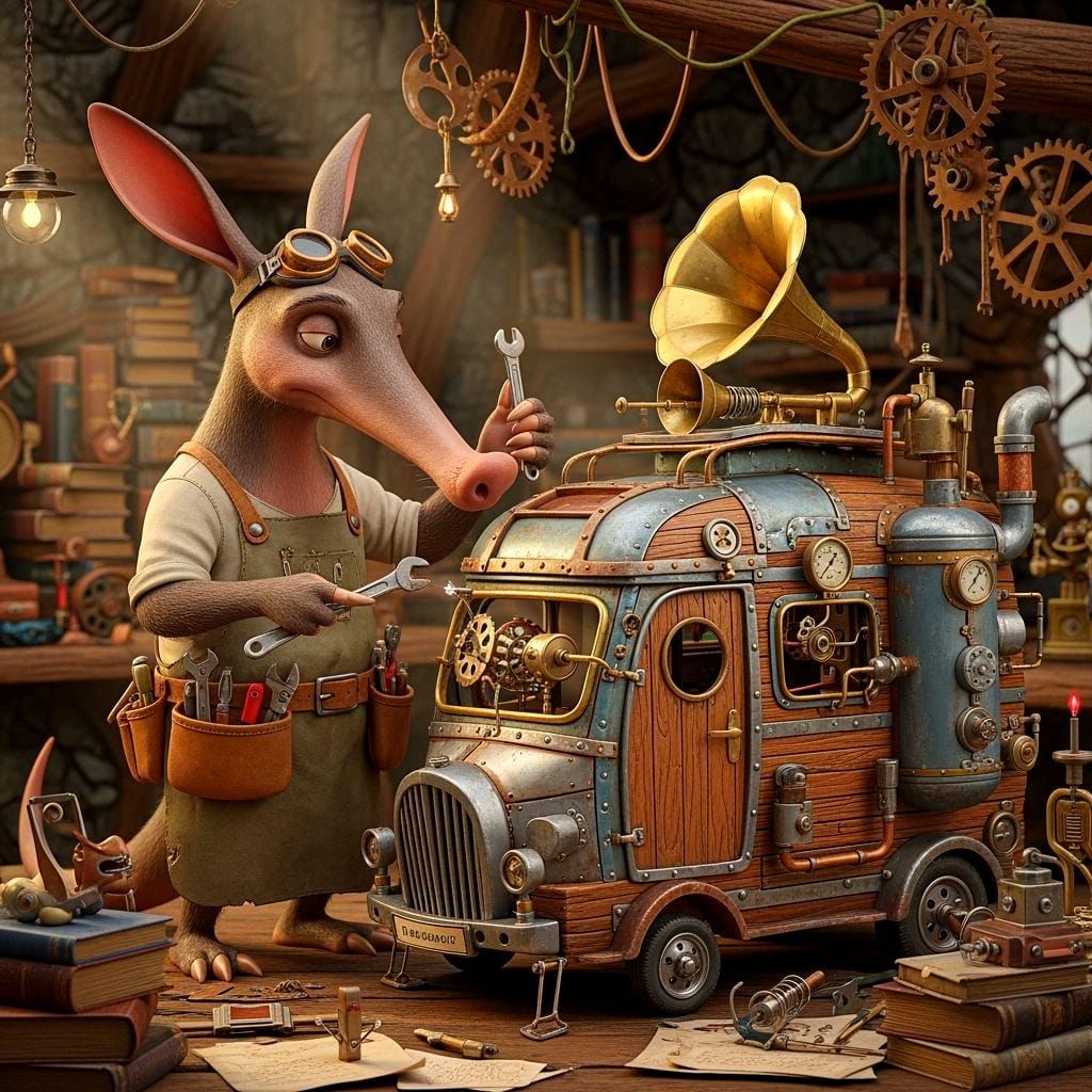 Whimsical Aardvark Builds Steampunk Campervan