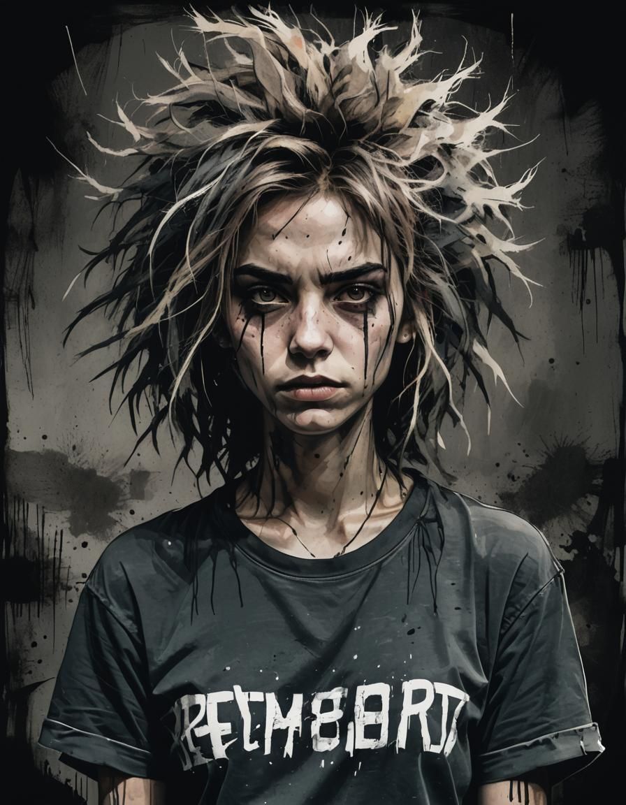 Rebellious Woman in 90s Grunge Style