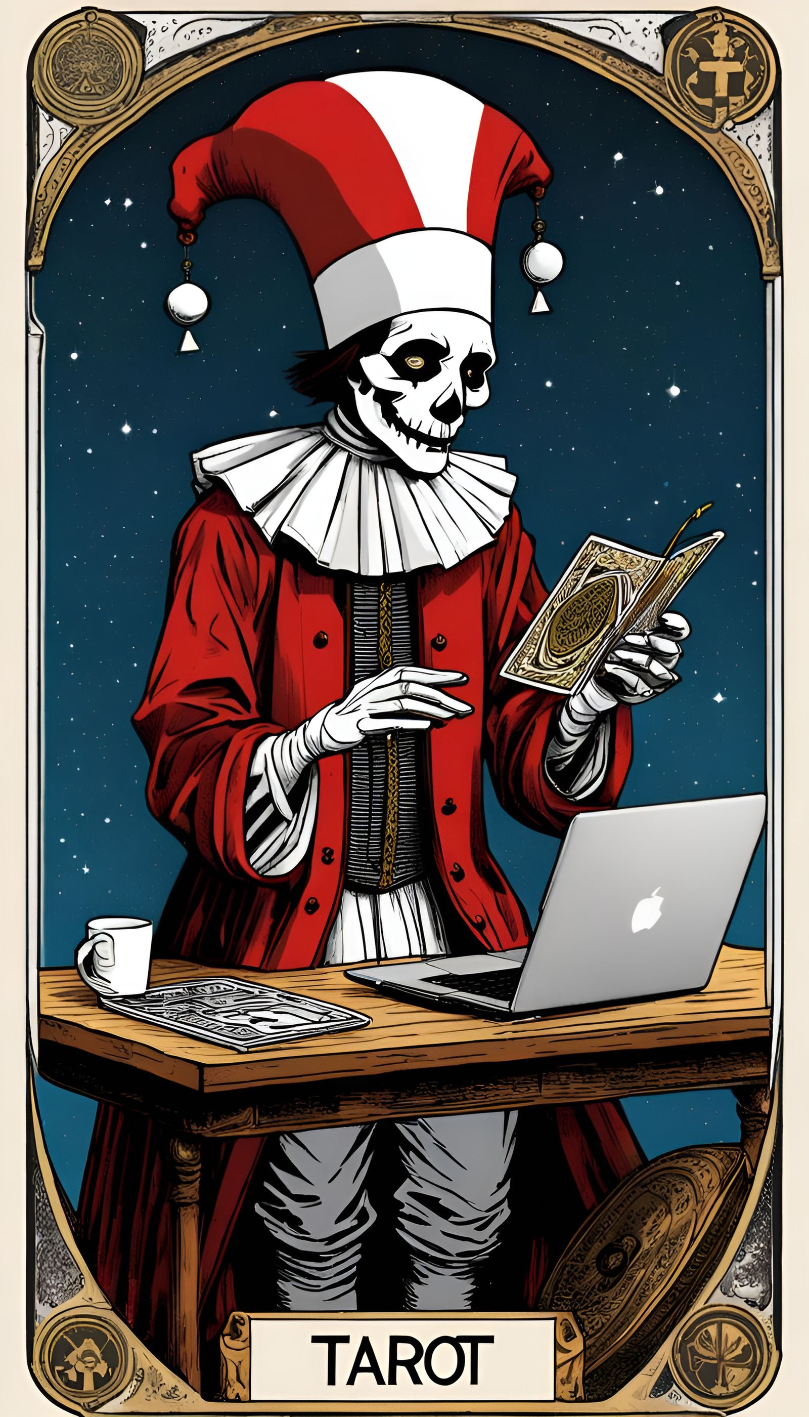 The Programmer Tarot Card in Cartoon Style